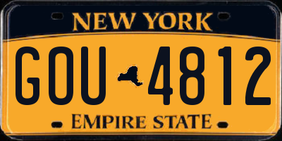 NY license plate GOU4812