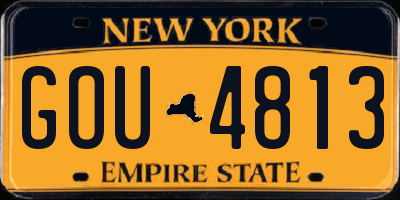 NY license plate GOU4813