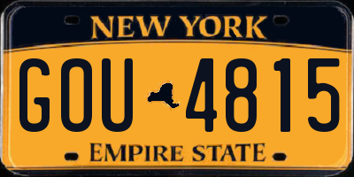 NY license plate GOU4815