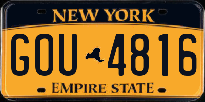NY license plate GOU4816