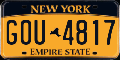 NY license plate GOU4817