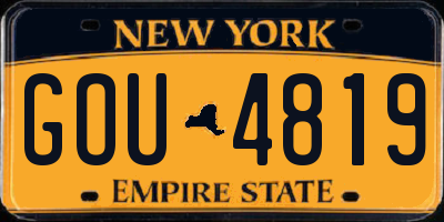 NY license plate GOU4819