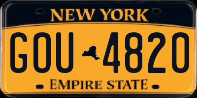 NY license plate GOU4820