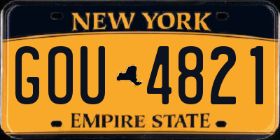 NY license plate GOU4821