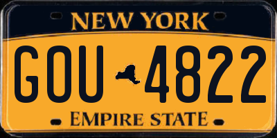 NY license plate GOU4822