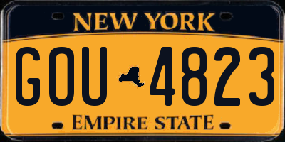 NY license plate GOU4823
