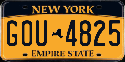 NY license plate GOU4825