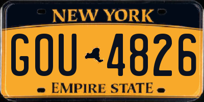 NY license plate GOU4826