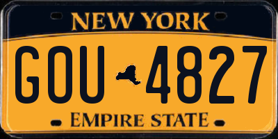 NY license plate GOU4827