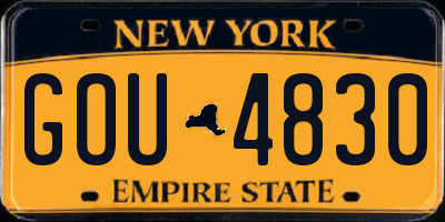 NY license plate GOU4830
