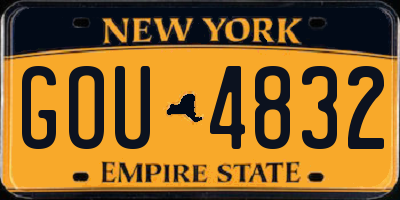NY license plate GOU4832