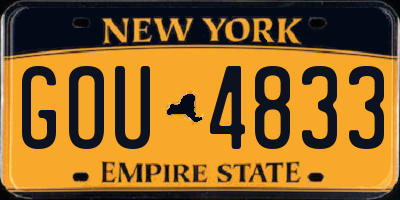 NY license plate GOU4833