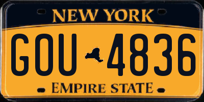 NY license plate GOU4836