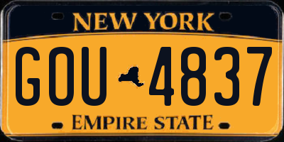 NY license plate GOU4837