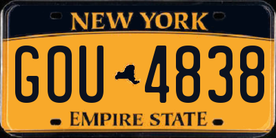NY license plate GOU4838