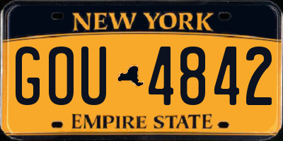 NY license plate GOU4842
