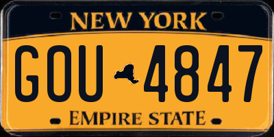 NY license plate GOU4847