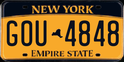 NY license plate GOU4848