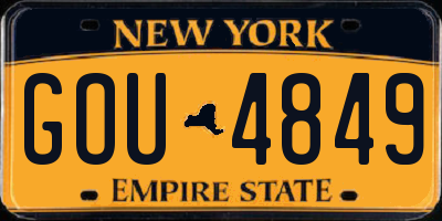 NY license plate GOU4849