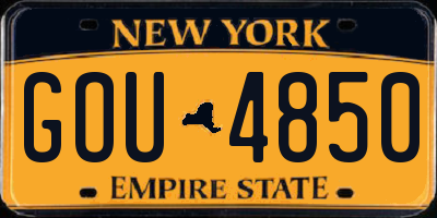 NY license plate GOU4850