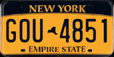 NY license plate GOU4851
