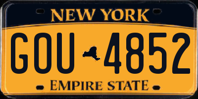 NY license plate GOU4852
