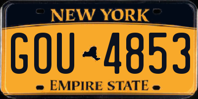 NY license plate GOU4853