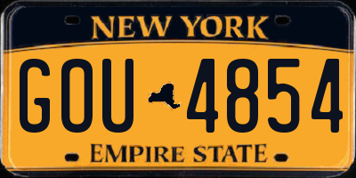 NY license plate GOU4854