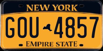 NY license plate GOU4857