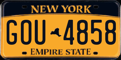 NY license plate GOU4858