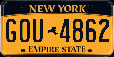 NY license plate GOU4862