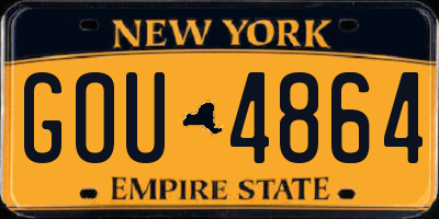 NY license plate GOU4864