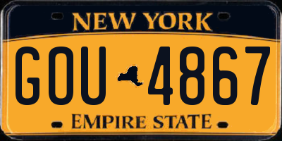 NY license plate GOU4867