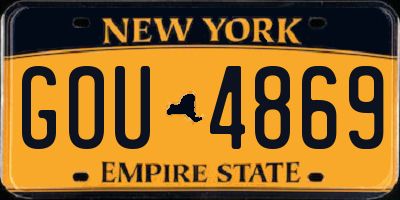 NY license plate GOU4869