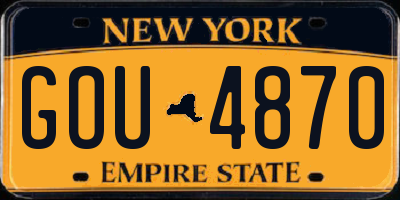 NY license plate GOU4870