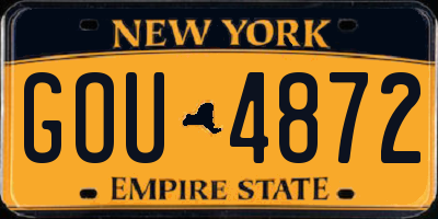 NY license plate GOU4872