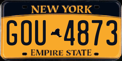 NY license plate GOU4873