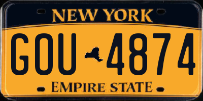 NY license plate GOU4874