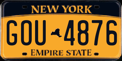 NY license plate GOU4876