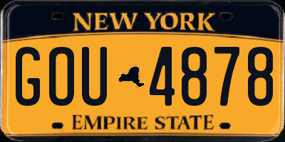 NY license plate GOU4878