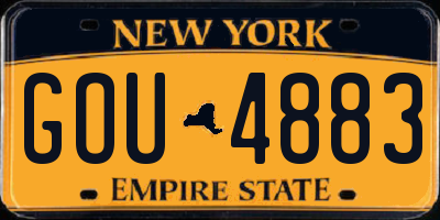 NY license plate GOU4883