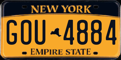 NY license plate GOU4884