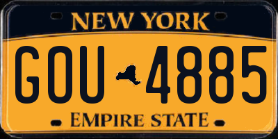 NY license plate GOU4885