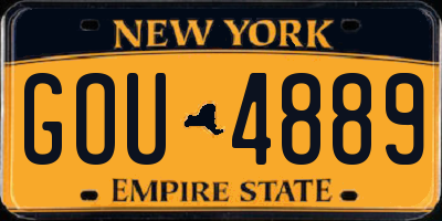 NY license plate GOU4889