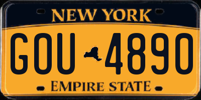 NY license plate GOU4890