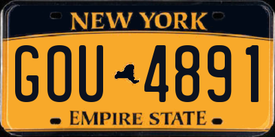 NY license plate GOU4891