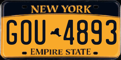 NY license plate GOU4893