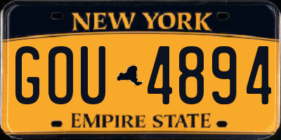 NY license plate GOU4894