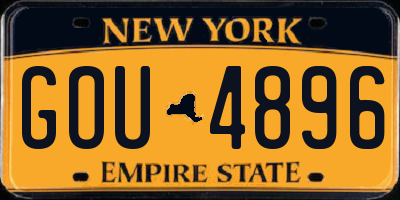 NY license plate GOU4896
