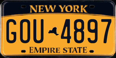NY license plate GOU4897